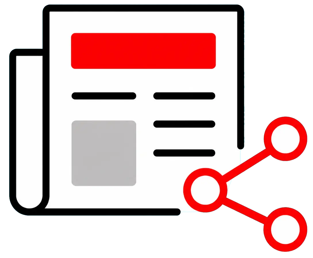 Press release distribution network icon